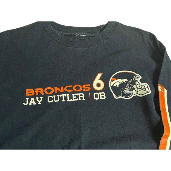 NFL Denver Broncos Jay Cutler #6 Long Sleeve Navy T-Shirt Mens Medium NO TAG - Picture 4 of 12